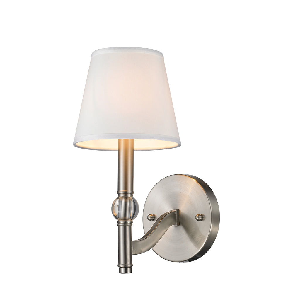 Golden Lighting Waverly 1 Light Wall Sconce in Pewter with Classic White Shade - 3500-1W PW-CWH-Minimal & Modern