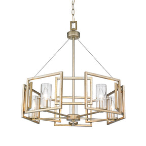 Golden Lighting Marco 5 Light Chandelier in White Gold with Clear Glass - 6068-5 WG-Minimal & Modern