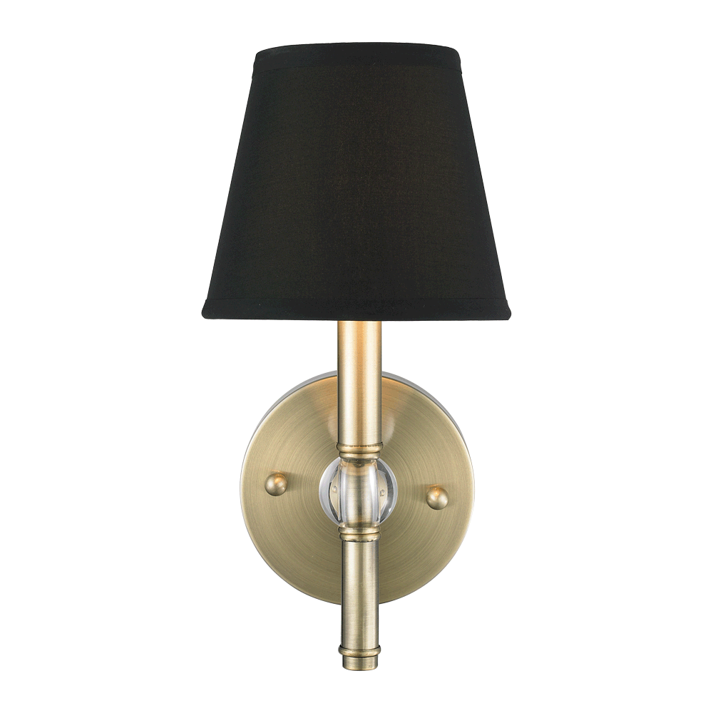 Golden Lighting Waverly 1 Light Wall Sconce in Aged Brass with Tuxedo Shade - 3500-1W AB-GRM - 1