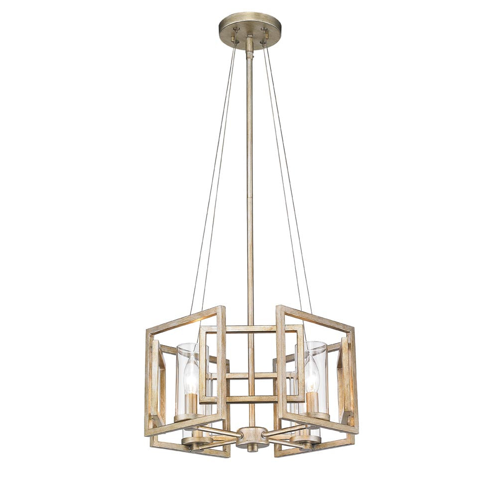 Golden Lighting Marco Semi-Flush (Convertible) in White Gold with Clear Glass - 6068-SF WG-Minimal & Modern