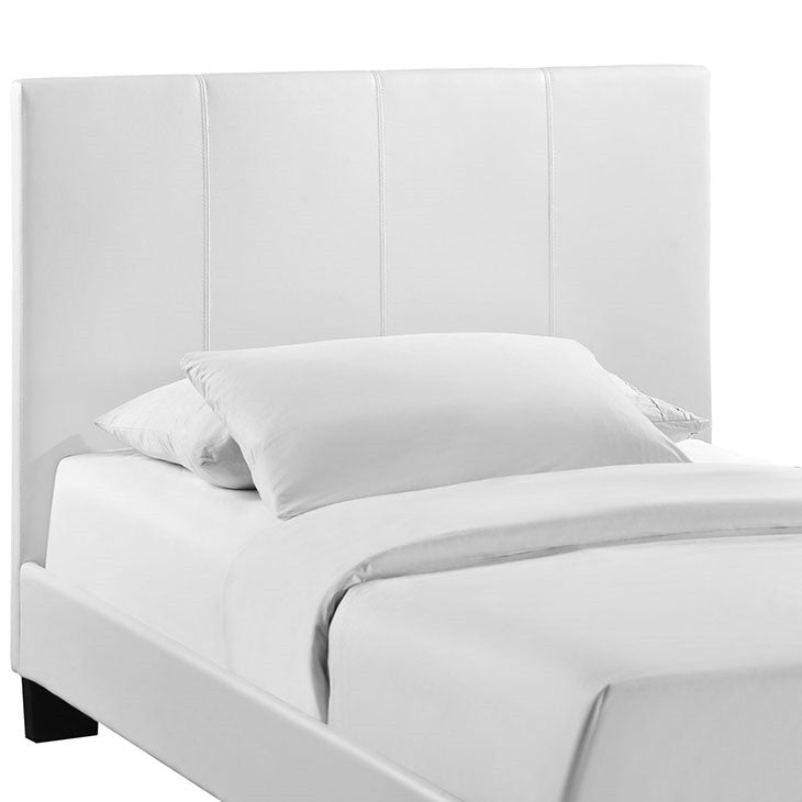 Modway Furniture Modern Alex Twin Vinyl Bed In White MOD-5198-WHI-SET-Minimal & Modern
