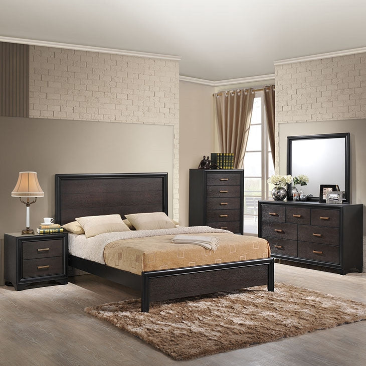 Modway Furniture Modern Madison 5 Piece Queen Walnut Bedroom Set In Walnut MOD-5329-WAL-SET-Minimal & Modern