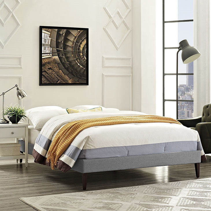 Modway Furniture Modern Sharon Full Fabric Bed Frame with Squared Tapered Legs-Minimal & Modern