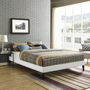 Modway Furniture Modern Sharon Queen Vinyl Bed Frame with Squared Tapered Legs-Minimal & Modern