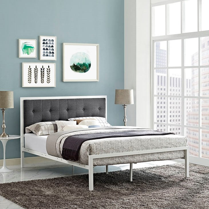 Modway Furniture Modern Lottie Queen Fabric Bed-Minimal & Modern