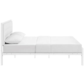 Modway Furniture Modern Millie Full Vinyl Bed In White White MOD-5453-WHI-WHI-Minimal & Modern