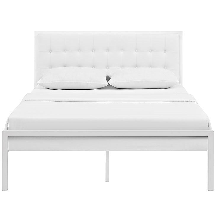 Modway Furniture Modern Millie Full Vinyl Bed In White White MOD-5453-WHI-WHI-Minimal & Modern