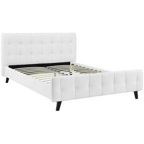 Modway Furniture Modern Ophelia Queen Vinyl Bed In White MOD-5466-WHI-Minimal & Modern