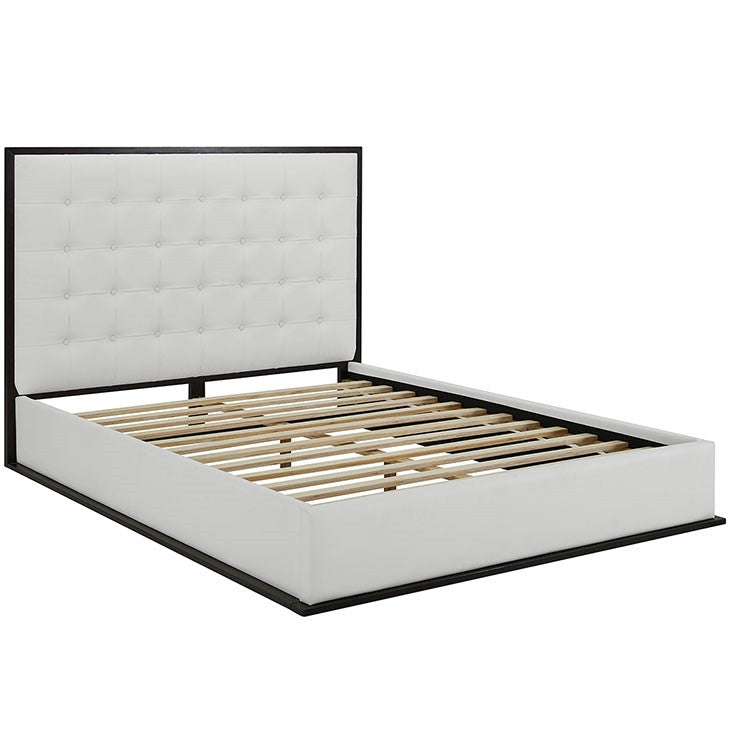Modway Furniture Modern Madeline Queen Vinyl Bed Frame-Minimal & Modern