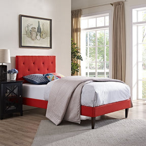 Modway Furniture Modern Terisa Twin Fabric Platform Bed with Squared Tapered Legs-Minimal & Modern