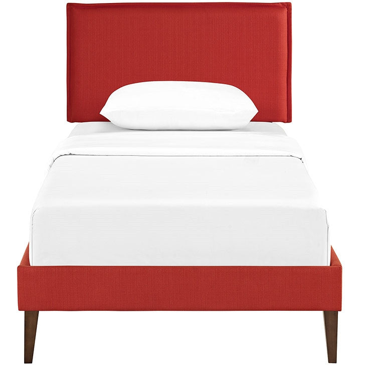 Modway Furniture Modern Camille Twin Fabric Platform Bed with Squared Tapered Legs-Minimal & Modern