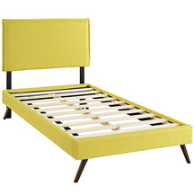 Modway Furniture Modern Camille Twin Fabric Platform Bed with Round Splayed Legs-Minimal & Modern