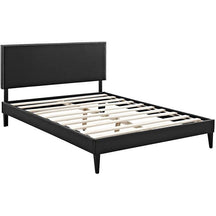 Modway Furniture Modern Phoebe Queen Vinyl Platform Bed with Squared Tapered Legs-Minimal & Modern