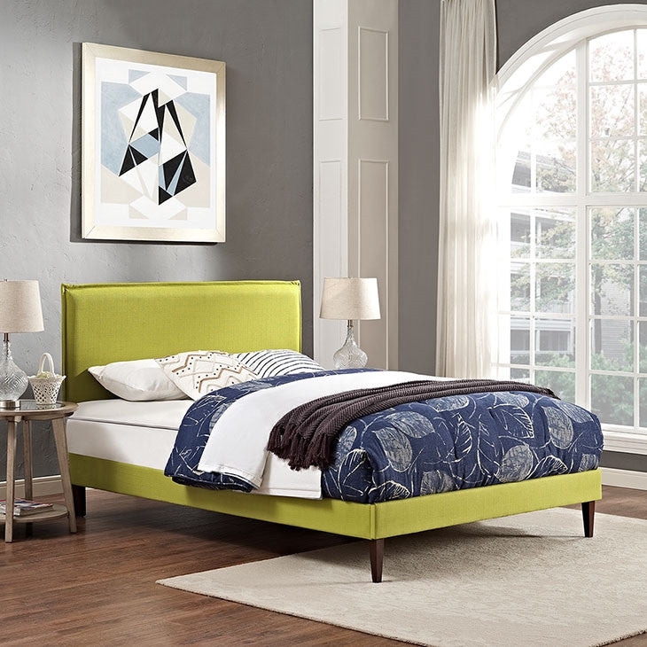 Modway Furniture Modern Camille King Fabric Platform Bed with Squared Tapered Legs-Minimal & Modern