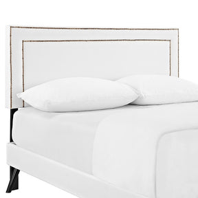 Modway Furniture Modern Jessamine Full Vinyl Platform Bed with Round Splayed Legs-Minimal & Modern
