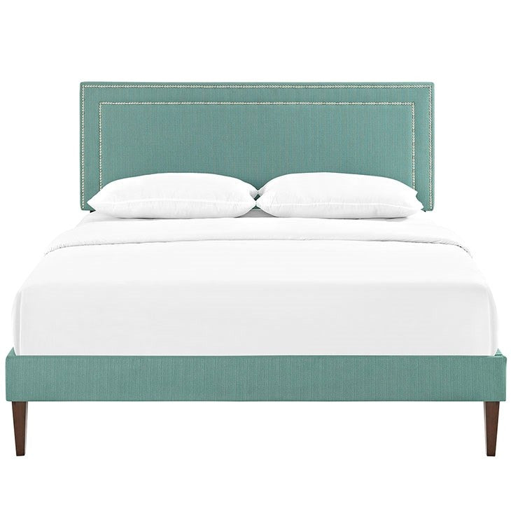 Modway Furniture Modern Jessamine Queen Fabric Platform Bed with Squared Tapered Legs-Minimal & Modern