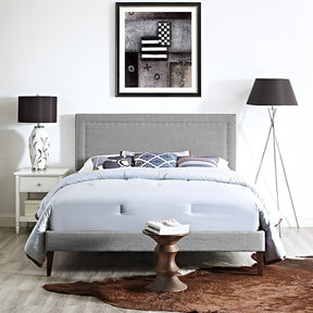 Modway Furniture Modern Jessamine King Fabric Platform Bed with Squared Tapered Legs-Minimal & Modern