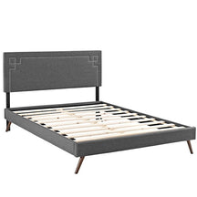 Modway Furniture Modern Josie King Fabric Platform Bed with Round Splayed Legs-Minimal & Modern