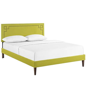 Modway Furniture Modern Josie King Fabric Platform Bed with Squared Tapered Legs-Minimal & Modern