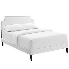 Modway Furniture Modern Laura Full Vinyl Platform Bed with Squared Tapered Legs-Minimal & Modern