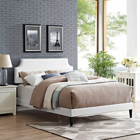 Modway Furniture Modern Laura King Vinyl Platform Bed with Squared Tapered Legs-Minimal & Modern
