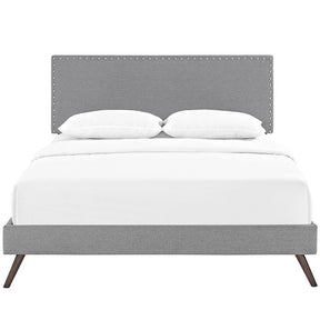 Modway Furniture Modern Phoebe Full Fabric Platform Bed with Round Splayed Legs-Minimal & Modern