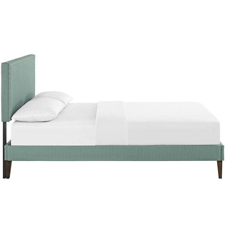 Modway Furniture Modern Phoebe Full Fabric Platform Bed with Squared Tapered Legs-Minimal & Modern