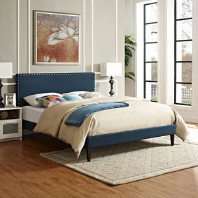 Modway Furniture Modern Phoebe King Fabric Platform Bed with Squared Tapered Legs-Minimal & Modern