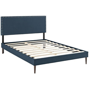 Modway Furniture Modern Phoebe King Fabric Platform Bed with Round Tapered Legs-Minimal & Modern
