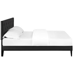 Modway Furniture Modern Terisa Full Vinyl Platform Bed with Squared Tapered Legs-Minimal & Modern