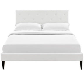 Modway Furniture Modern Terisa Full Vinyl Platform Bed with Squared Tapered Legs-Minimal & Modern