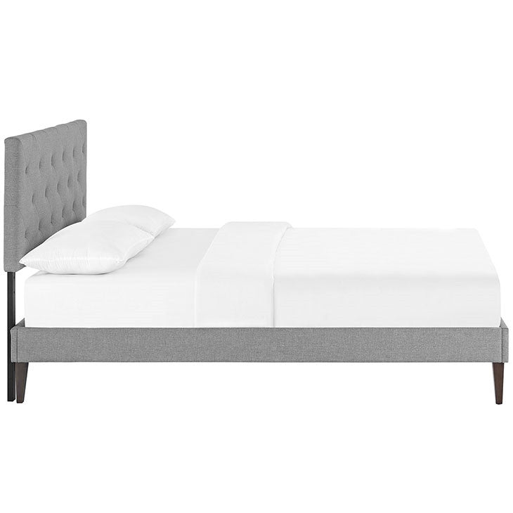 Modway Furniture Modern Terisa Full Fabric Platform Bed with Squared Tapered Legs-Minimal & Modern