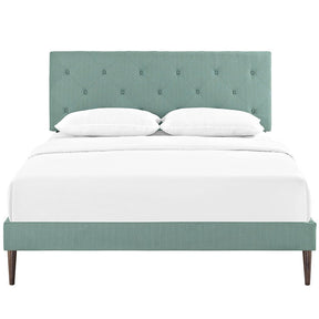Modway Furniture Modern Terisa Full Fabric Platform Bed with Round Tapered Legs-Minimal & Modern