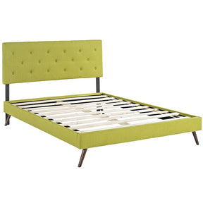 Modway Furniture Modern Terisa Queen Fabric Platform Bed with Round Splayed Legs-Minimal & Modern