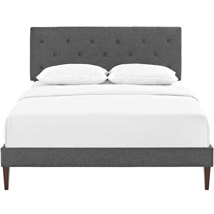 Modway Furniture Modern Terisa Queen Fabric Platform Bed with Squared Tapered Legs-Minimal & Modern