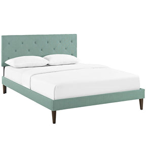 Modway Furniture Modern Terisa King Fabric Platform Bed with Squared Tapered Legs-Minimal & Modern
