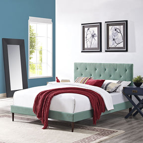 Modway Furniture Modern Terisa King Fabric Platform Bed with Round Tapered Legs-Minimal & Modern