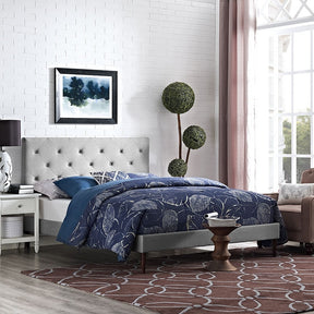 Modway Furniture Modern Terisa King Fabric Platform Bed with Round Tapered Legs-Minimal & Modern