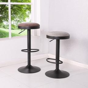 Juno PU Leather Gaslift Backless Swivel Bar Stool (Set of 2) by New Pacific Direct - 9300035