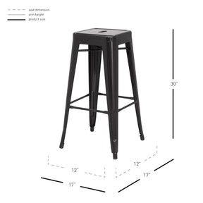 Metropolis Metal Backless Bar Stool (Set of 4) by New Pacific Direct - 938630(C1)
