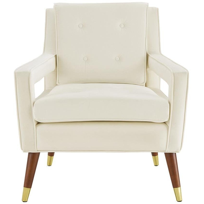 TOV Furniture Modern Draper Cream Velvet Chair TOV-A151-Minimal & Modern