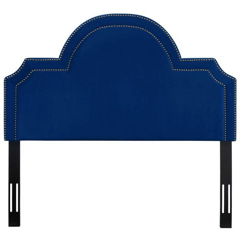 TOV Furniture Modern Laylah King Headboard In Navy Velvet-Minimal & Modern