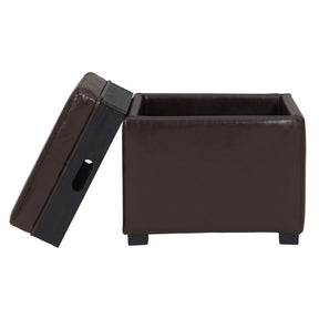 Cameron Square Leather Storage Ottoman by New Pacific Direct - 113042