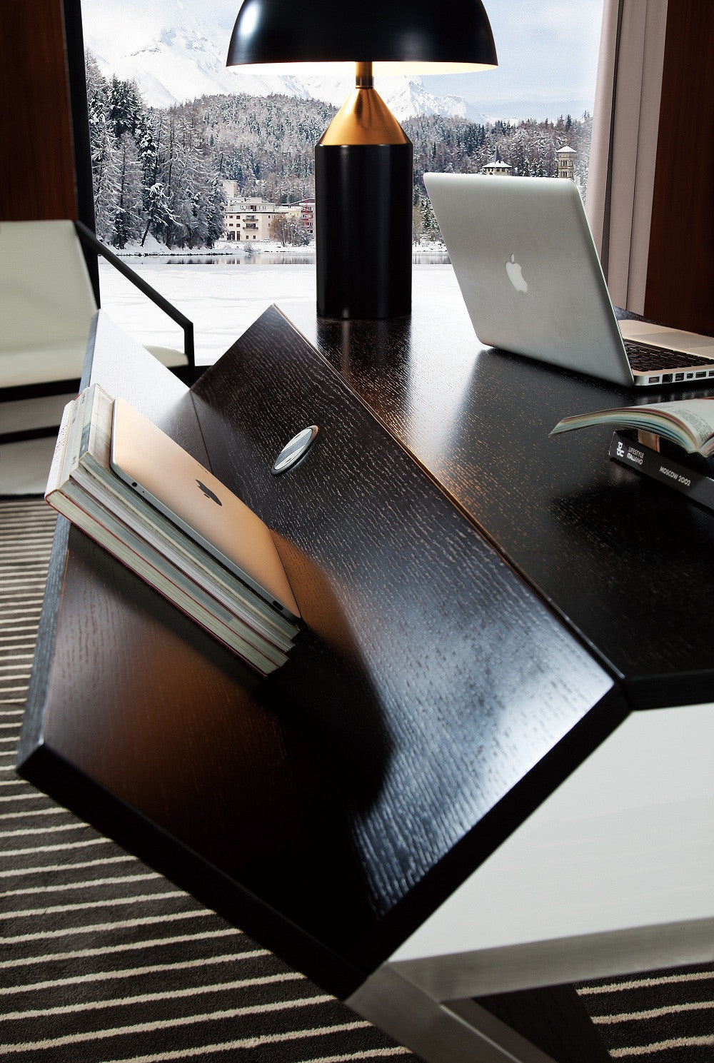 J&M Furniture Metal Base Contemporary Writing Work Computer S103 Modern Office Desk-Minimal & Modern