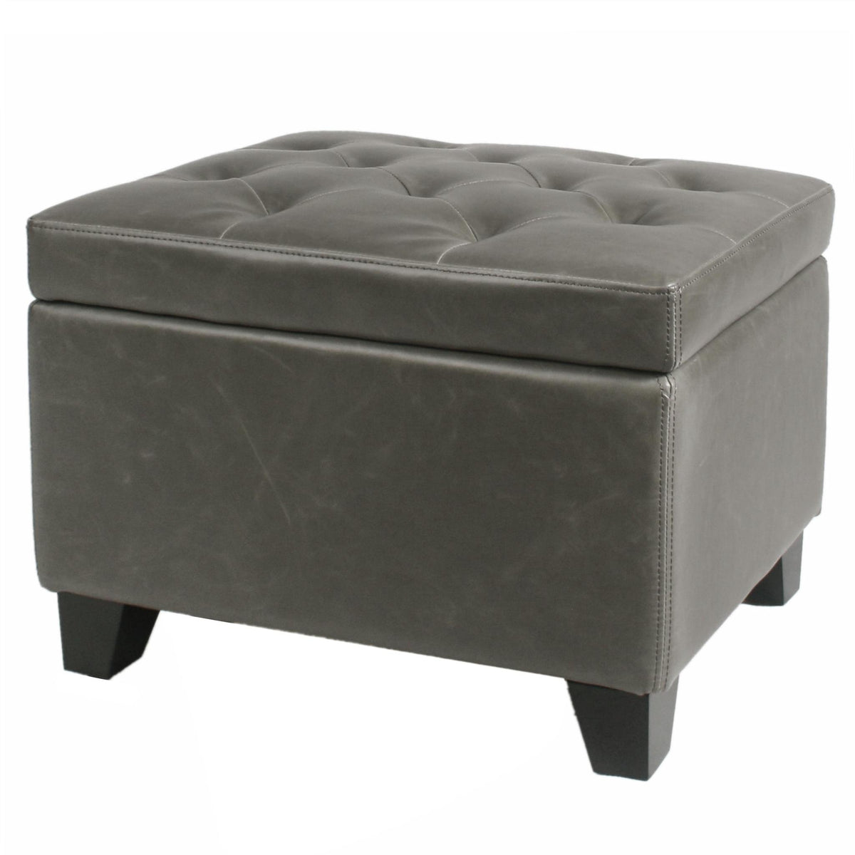 Julian Rectangular Bonded Leather Storage Ottoman by New Pacific Direct - 194424B(V1)