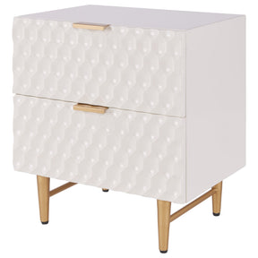Reggie 2-Drawer Geometric Side Table by New Pacific Direct - 2100037