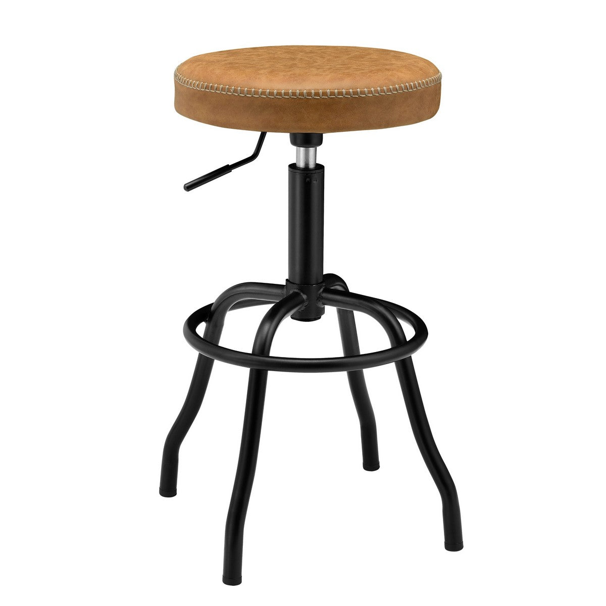 Eaton PU Leather Gaslift Backless Swivel Bar Stool by New Pacific Direct - 9300042