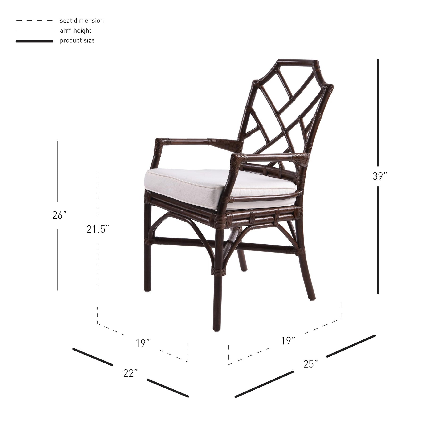 Kara Rattan Arm Chair by New Pacific Direct - 2400028