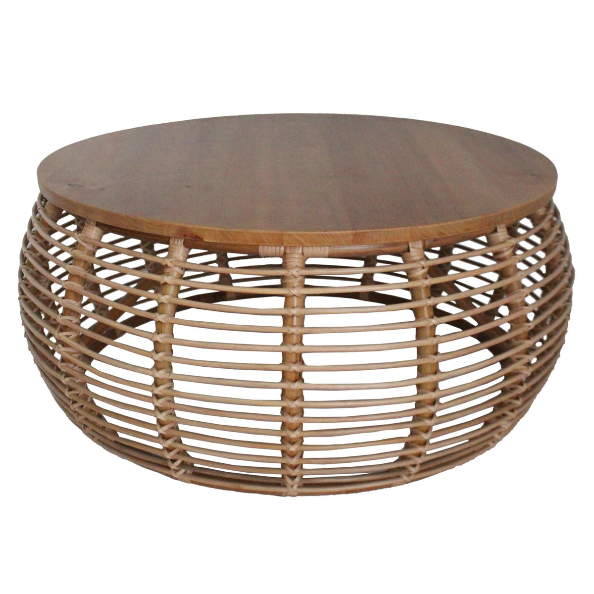 Iris Rattan Round Coffee Table by New Pacific Direct - 4900018