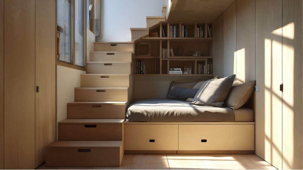 Custom Storage with Built-in Stairs